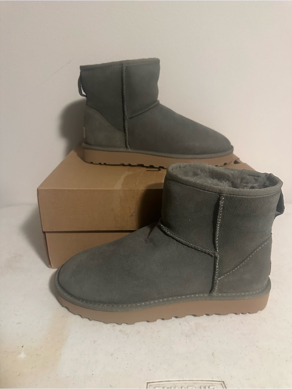 Brand new UGG Classic Mini II women's ankle boots in Moss Green